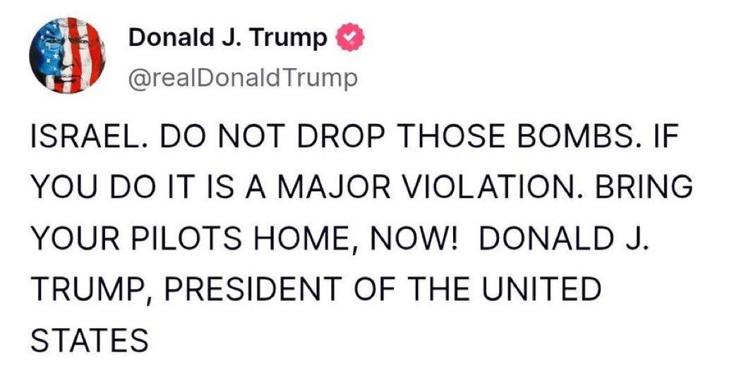 Sid The Sloth (@sid_vs_libs) on Twitter photo But I thought yall said he did exactly as Israel told him to? 😂🇺🇸 🖕#IranIsraelConflict But I thought yall said he did exactly as Israel told him to? 😂🇺🇸 🖕#IranIsraelConflict