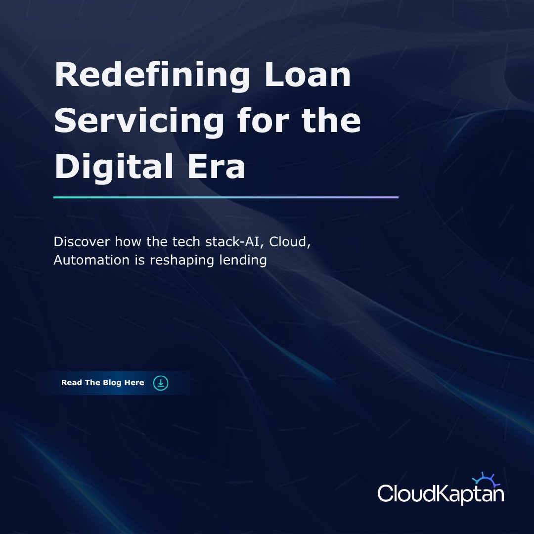 CloudKaptanCS's tweet photo. Our recent blog explores how various core technologies are reshaping the servicing landscape and helping lenders elevate borrower engagement.

Ready to explore what modern servicing can look like?
https://t.co/zZpyHACfMY https://t.co/BhM90uLLGL