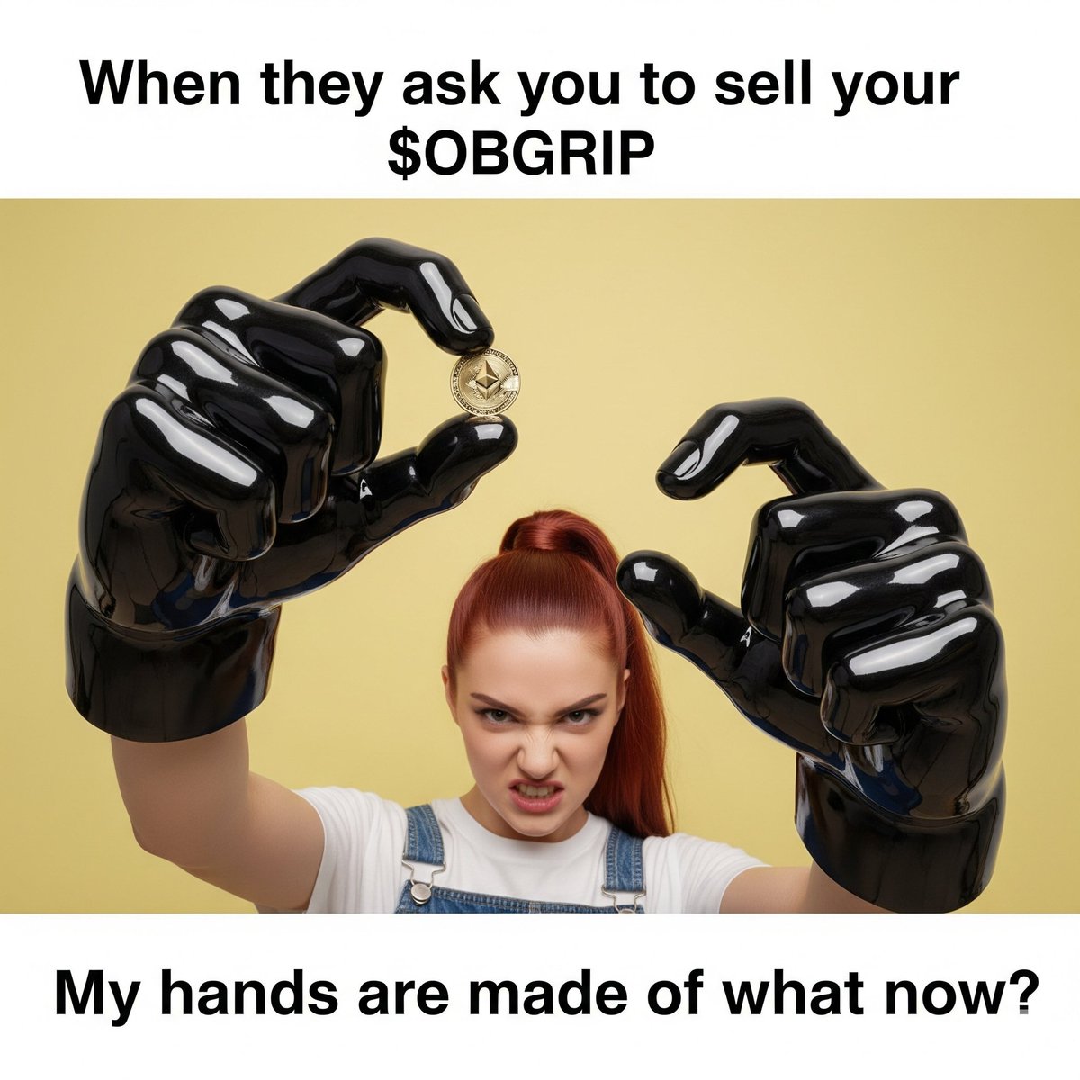 Pumpgyn's tweet photo. When they ask you to sell your $OBGRIP.. My hands are made of what now? Get your Obsidian Grip on https://t.co/e1zMyzuJxF!
#ObsidianGrip #0BGRIP #MemeCoin #CryptoMemes #NoSelling #HoldTheLine https://t.co/kLCRapuHdT