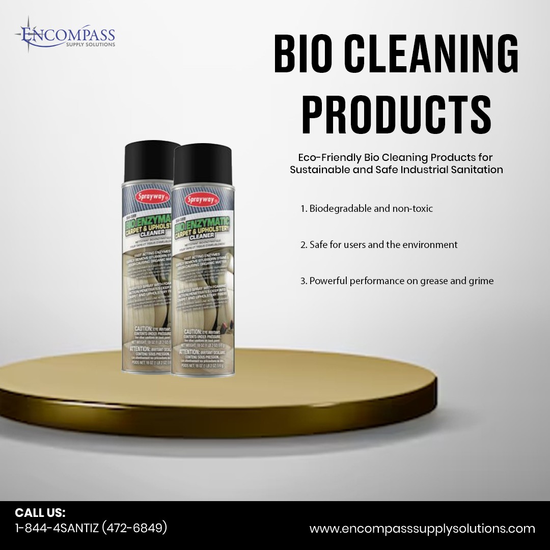 Encompass_Sol_'s tweet photo. Choose sustainability without sacrificing cleaning power! Our bio cleaning products are eco-conscious, non-toxic, and tough on mess. Ideal for food processing, janitorial, and industrial use. 

Order now frohttps://www.encompasssupplysolutions.com/

#EcoCleaning #BioSafeProducts https://t.co/WgtC7aOcyM