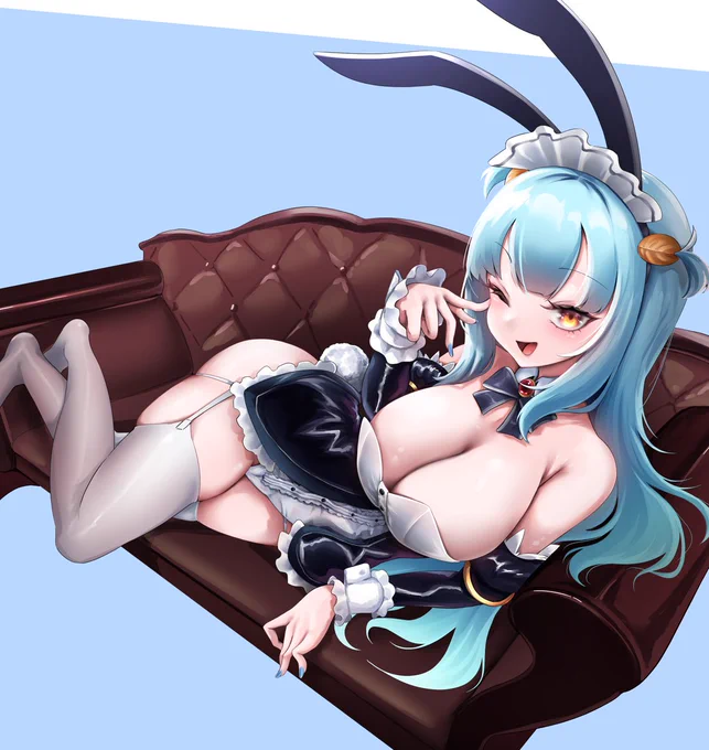 去年の冬コミで描いたバニーネプチューンその2 #アズールレーン #AzurLane