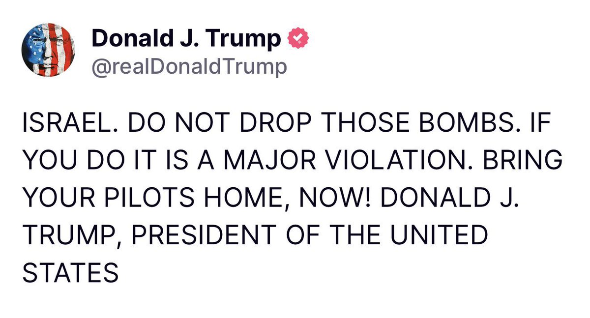 KashifMD's tweet photo. Israel is notorious for breaking ceasefires. Let’s see if it listens to Trump’s BOLD CAPS! https://t.co/m1iqBiXH57
