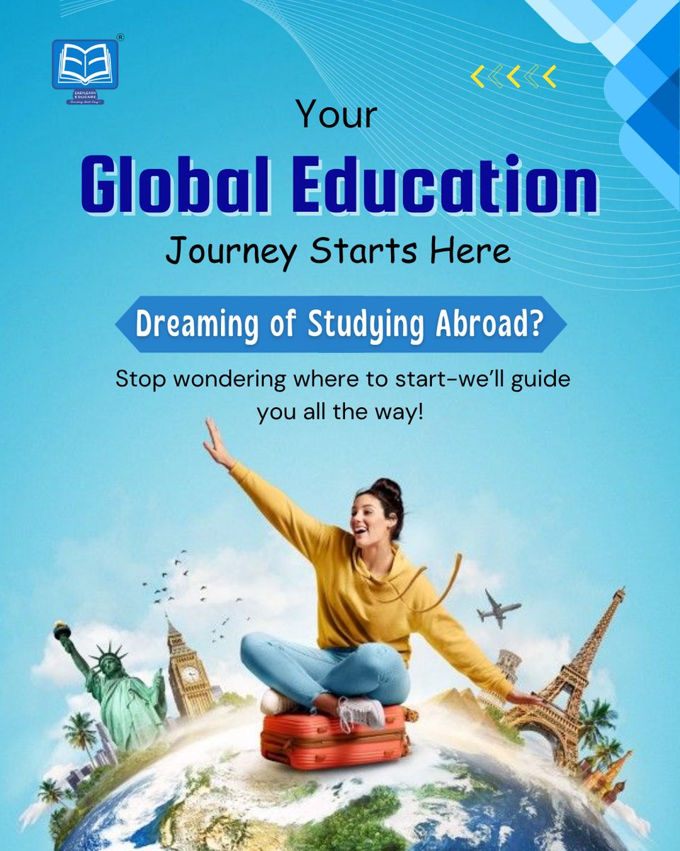 EasylearnE's tweet image. 🌍✈️ Want to study abroad but confused where to start?
 Easy Learn guides you from IELTS to Visa to PR. 🎓
📲 DM us now.
🎯 From Dream to Departure — We Make It Easy!
#StudyAbroad #EasyLearn #IELTS #StudentVisa