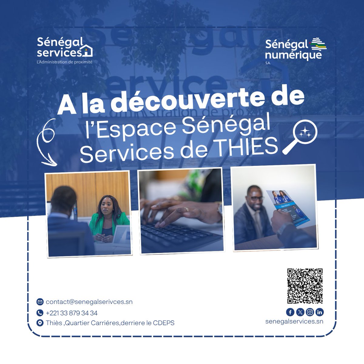 Bienvenue à Thiès, ville du rail !

Vous avez une idée ? Un projet à lancer ?

L’Espace Sénégal Services de Thiès est là pour vous accompagner.

RCCM, NINEA, Carte commerçant, Carte import/export

Tout pour formaliser votre activité, simplement.

Adresse : Quartier Nguinth, face
