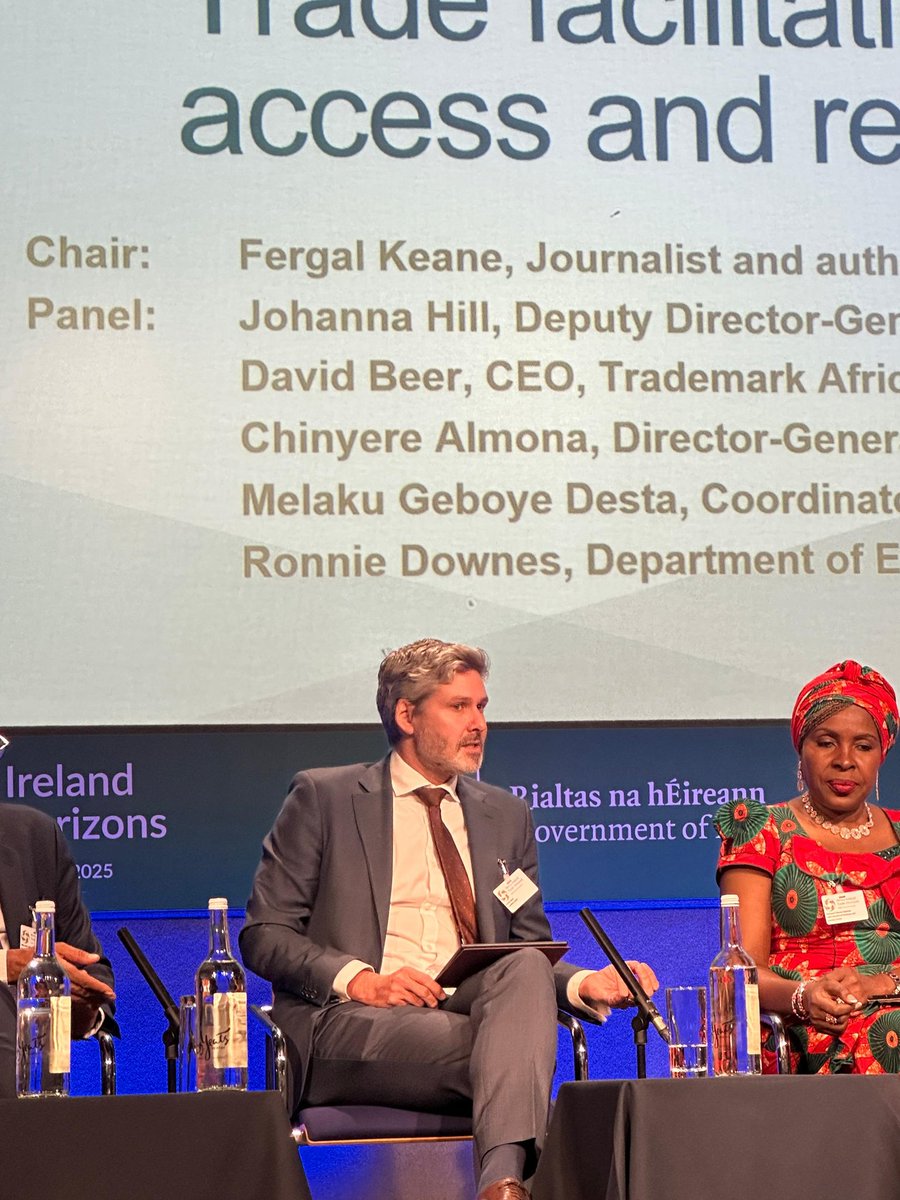 Ireland is proud of its strategic partnership with <a href="/TradeMarkAfrica/">TradeMark Africa</a>.
 As CEO #DavidBeer noted, unlocking the full potential of #AfCFTA means tackling non-tariff barriers, including those linked to climate change.

Ireland and <a href="/EU_Commission/">European Commission</a> support trade that works for Africa.