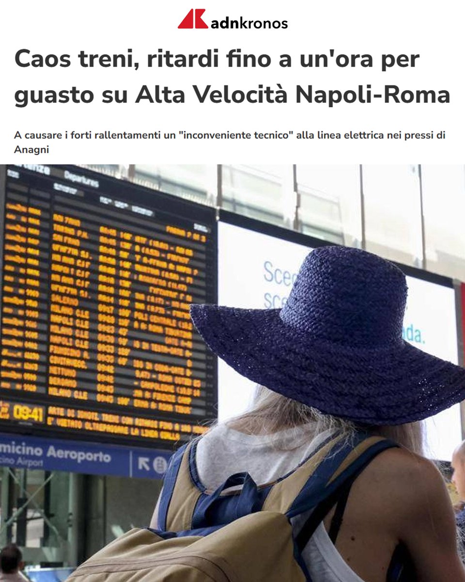 Ennesimo caos sull'alta velocità #RomaNapoli, ritardi fino a un'ora per un 'inconveniente tecnico'. #Pendolari e #lavoratori ancora una volta ostaggio di un sistema ferroviario allo sbando. Da quando #Salvini è al #MIT solo promesse, disagi, annunci. Gli italiani ringraziano!