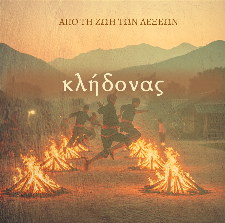 1/ ☀️🍂 Κλήδονας: λέξη, έθιμο, οιωνός ~

◾Η λέξη ~
ΤΟ πανελλήνιο λαϊκό έθιμο που τελείται κατά τη γιορτή της γέννησης τού Aγ. Iωάννη του Προδρόμου (24 Iουνίου) δεν έχει σχέση με το αρχ. "κλύδων, -ονος" «θαλασσοταραχή» (από όπου και το "κλυδωνίζομαι").