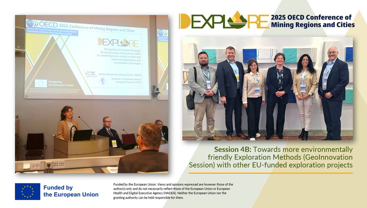 dexploreproject's tweet photo. Last week, @dexploreproject was showcased at the #2025OECDConference in Rovaniemi 🇫🇮 to shape more inclusive &amp; sustainable futures for mining regions! 🌍⛏️ A great moment to share, connect &amp; collaborate on greener exploration methods! 💪🔄
#DEXPLORE #OECD2025 #SustainableMining https://t.co/oCTbO95xzS