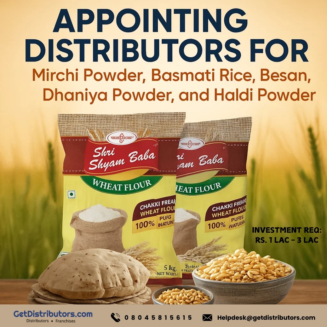 getdistributors's tweet image. Appointing Distributors for Chakki Fresh Wheat Flour, Mirchi Powder, Basmati Rice, Besan, Dhaniya Powder, and Haldi Powder
Brand 👉 #Shri_Shyam_baba
Details 👉  getdistributors.com/tiny/4O9XAsrZvT
✓Hurry to take #Distributorship !
Share your contact details.
#Chakkiatta #Mirchipowder #Besan