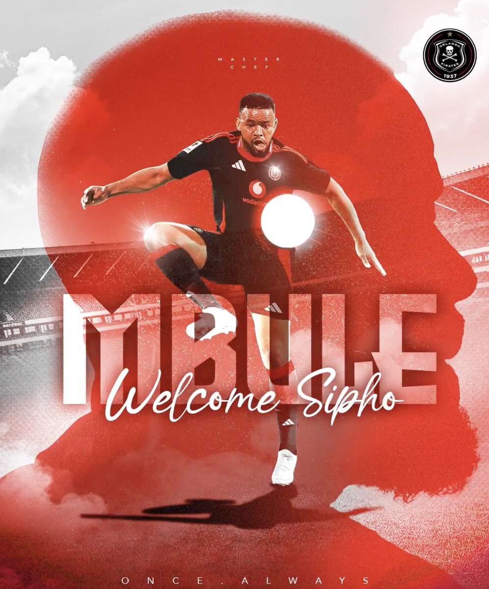 iDiskiTimes's tweet image. 𝗕𝗥𝗘𝗔𝗞𝗜𝗡𝗚 ‼️

Orlando Pirates have announced the signing of Sipho Mbule on a free transfer. ☠️

#OnceAlways