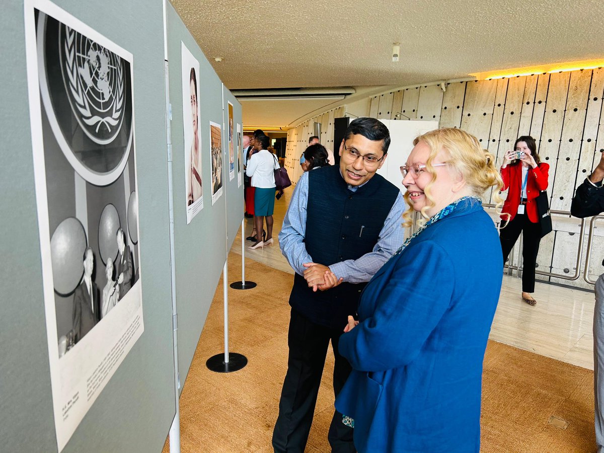 India at UN, Geneva (@indiaungeneva) on Twitter photo 🇮🇳 at <a href="/UNGeneva/">United Nations Geneva</a>’s celebration of #WomenInDiplomacy Day!
PR <a href="/abagchimea/">Arindam Bagchi</a> with DG <a href="/UN_Valovaya/">Tatiana Valovaya, Director-General of UN Geneva</a> at the opening of photo-exhibition “Not a Woman’s Job?: Women Leading in Multilateralism and Diplomacy”.
The exhibition features two inspirational Indian diplomats - Amb. Vijaya Lakshmi 🇮🇳 at <a href="/UNGeneva/">United Nations Geneva</a>’s celebration of #WomenInDiplomacy Day!
PR <a href="/abagchimea/">Arindam Bagchi</a> with DG <a href="/UN_Valovaya/">Tatiana Valovaya, Director-General of UN Geneva</a> at the opening of photo-exhibition “Not a Woman’s Job?: Women Leading in Multilateralism and Diplomacy”.
The exhibition features two inspirational Indian diplomats - Amb. Vijaya Lakshmi