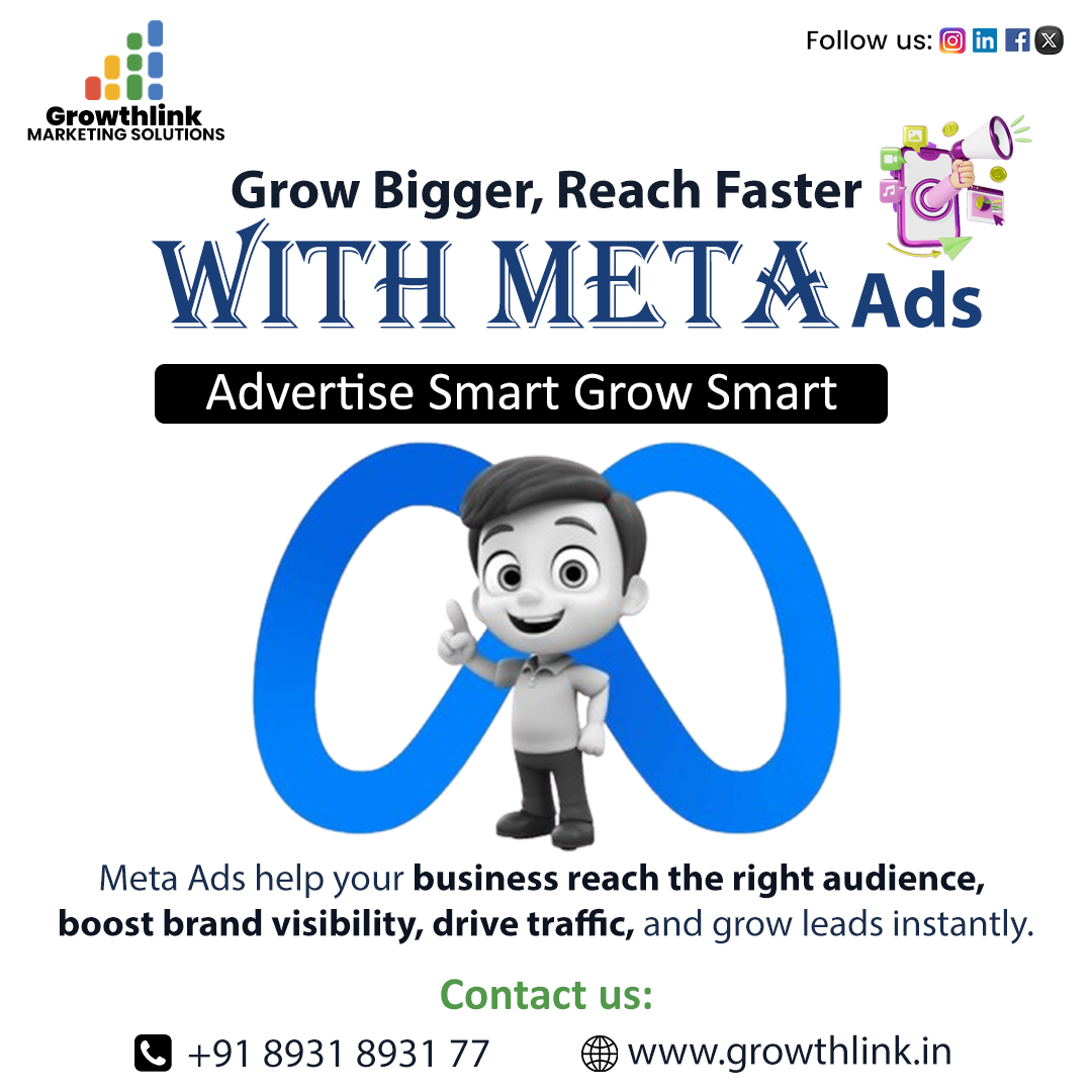 growthlink2025's tweet image. Reach. Engage. Convert – With Meta Ads That Work!
Boost your brand visibility and drive real results with Growthlink’s expert Meta Ads management.
📞 +91 8931 8931 77
🌐 growthlink.in

#MetaAdsExperts #FacebookAds #InstagramAds #LeadGeneration #SocialMediaAds