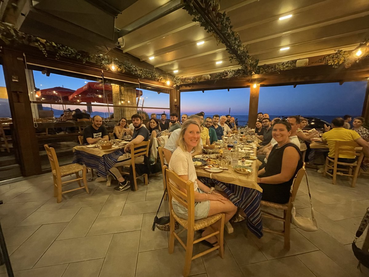 📣💼After a full day of conversations and presentations, a dinner with colleagues is the perfect way to close the night!

🤝We want to thank everyone for participating and Adrestia R&amp;D for hosting this event and our social dinner on the beautiful island of Crete!