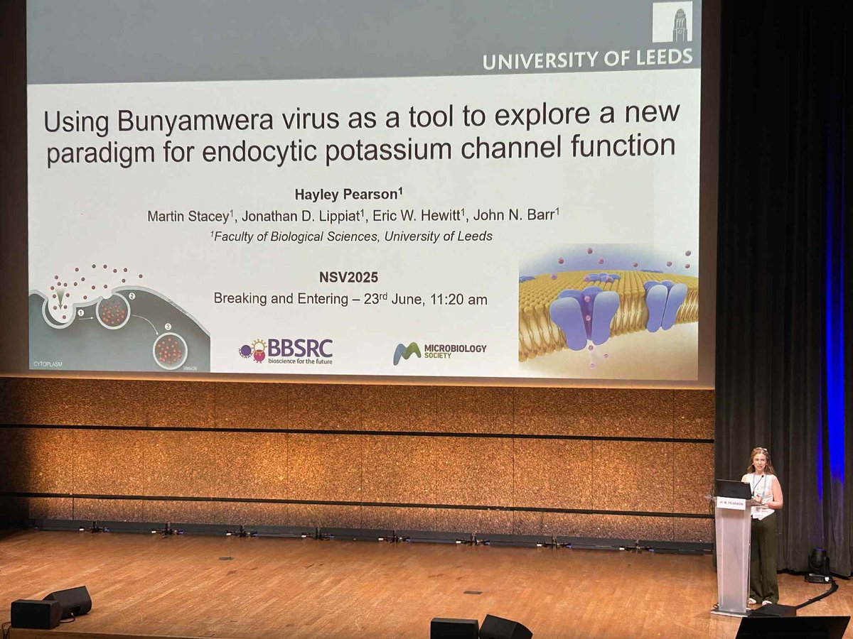 Barr Lab (@barrleeds) on Twitter photo Great talk from <a href="/haylzpea/">Dr Hayley Pearson</a> on #bunyamwera virus entry! Thanks for the interesting discussions so far and Hayley is around for the rest of the conference to chat further! #NSV2025 #Montpellier Great talk from <a href="/haylzpea/">Dr Hayley Pearson</a> on #bunyamwera virus entry! Thanks for the interesting discussions so far and Hayley is around for the rest of the conference to chat further! #NSV2025 #Montpellier