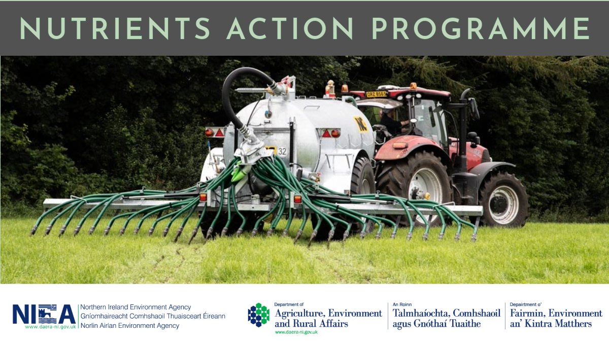 📅 𝐏𝐮𝐛𝐥𝐢𝐜 𝐂𝐨𝐧𝐬𝐮𝐥𝐭𝐚𝐭𝐢𝐨𝐧: 𝐎𝐧𝐞 𝐦𝐨𝐧𝐭𝐡 𝐥𝐞𝐟𝐭 𝐭𝐨 𝐫𝐞𝐬𝐩𝐨𝐧𝐝      

👇 Give your views on DAERA's review of the Nutrients Action Programme (NAP) (2019) before the extended deadline of 24 July.  

More info: daera-ni.gov.uk/consultations/…