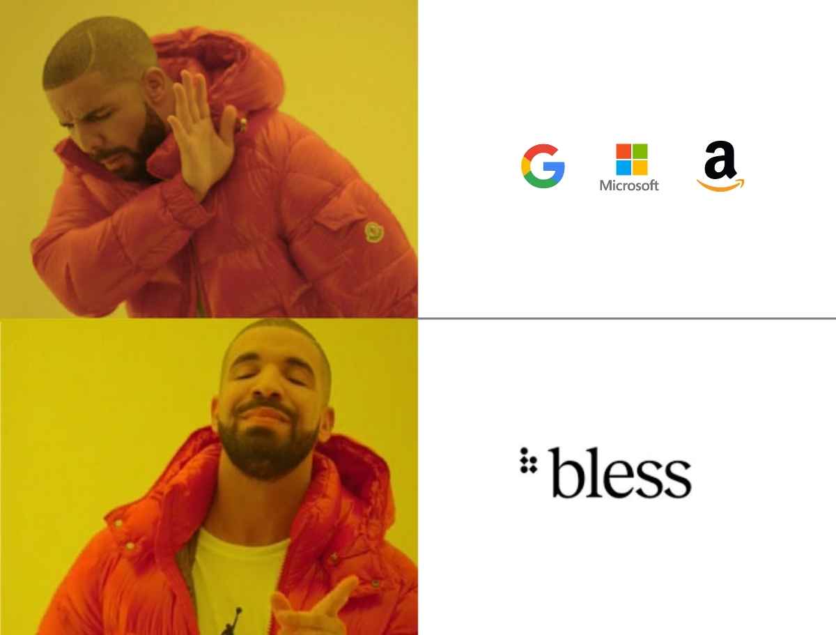 The bigger the opponent, the stronger the heart! <a href="/theblessnetwork/">Bless</a> will show these giant corps that people own the Internet! Shared compute is the future!