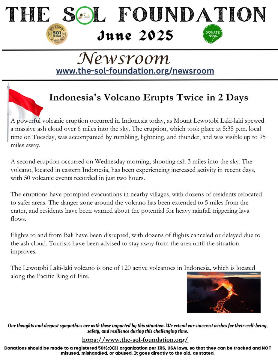 Updates from the desk of <a href="/the_solf_org/">💐 The SOL Foundation™️ 💐</a> 

linktr.ee/thesolfoundati…

#thesolfoundation #newsroom #SOLEMpowerment #news #updates #Americannews #America #Indonesia #Volcano #Bali #MountLewotobiLakiLaki #June #donate #support #tourism #travel #travelphotography #travelblogger
