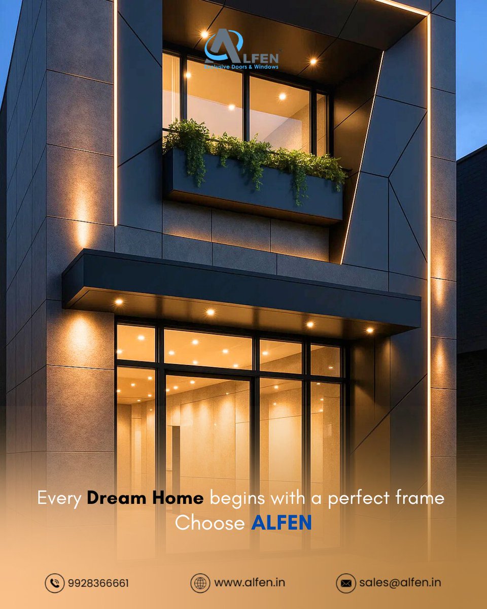 Every dream home begins with the right frame.
✨ Choose ALFEN — for windows, doors, and details that define luxury.
🔗 alfen.in
📞 9928366661

#ALFEN #AluminiumWindows #LuxuryHomes #ArchitecturalDesign #ModernLiving