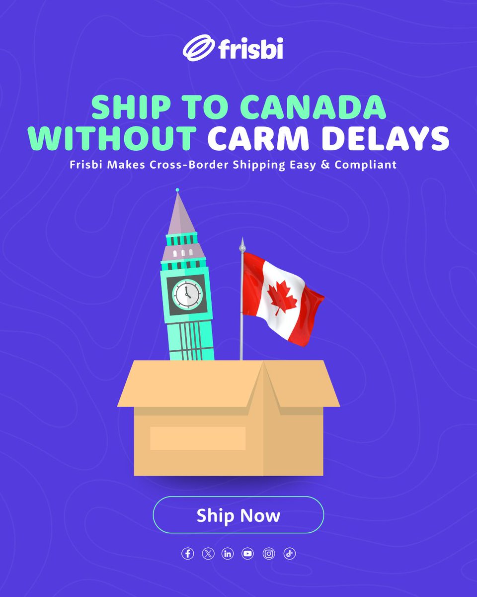 frisbi_global's tweet image. CARM compliance causing chaos?  Not for Frisbi clients.
We handle the complexity so your shipments reach Amazon &amp;amp; Walmart Canada without delay.
#Frisbi #CARMCompliance #CrossBorderShipping #LogisticsMadeEasy
