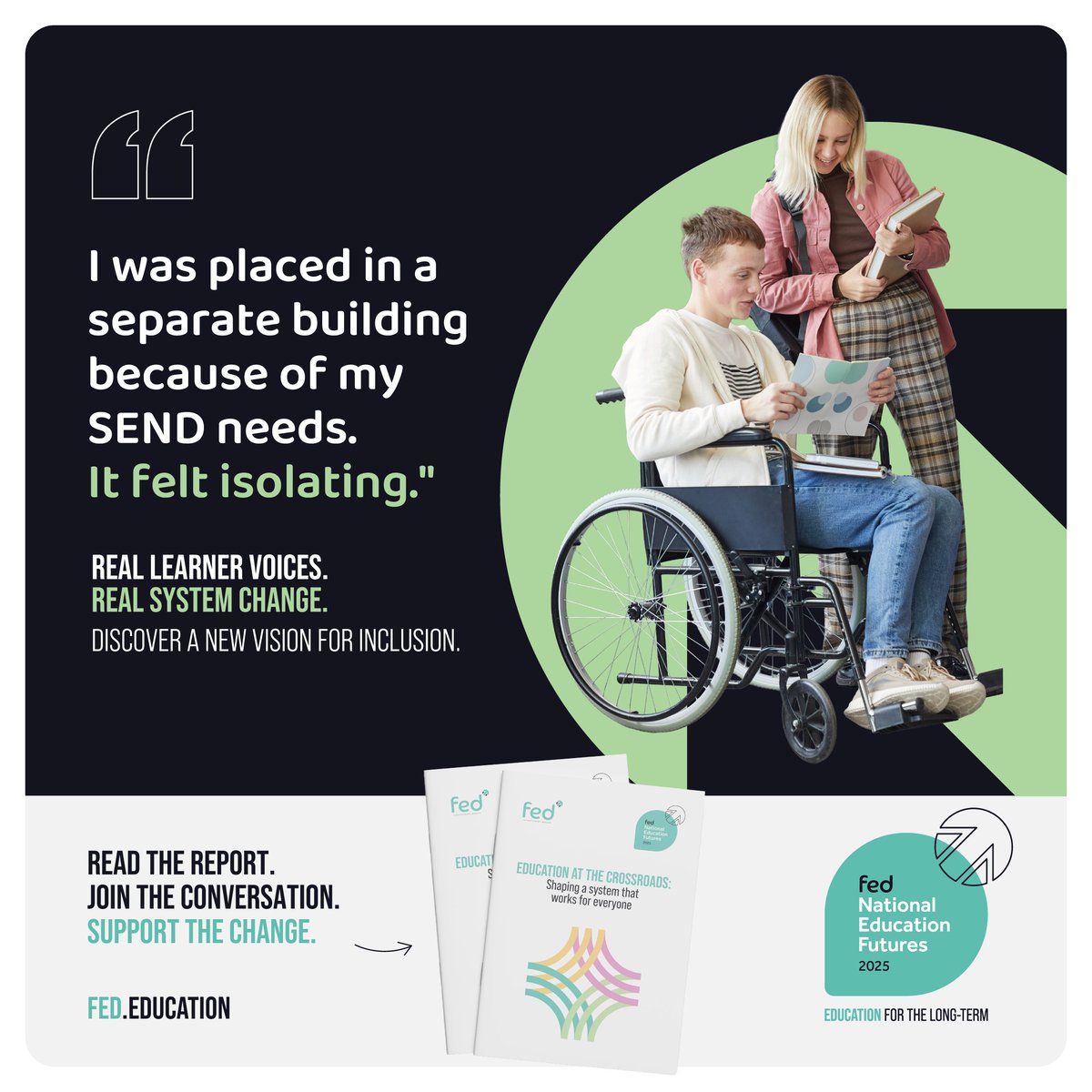 Fededucation's tweet image. Our #FEDFuturesReport2025 highlights authentic voices and the solutions to drive real system change.
🔍 Discover a new vision for inclusion in the education sector and read our full report: bit.ly/nef2025