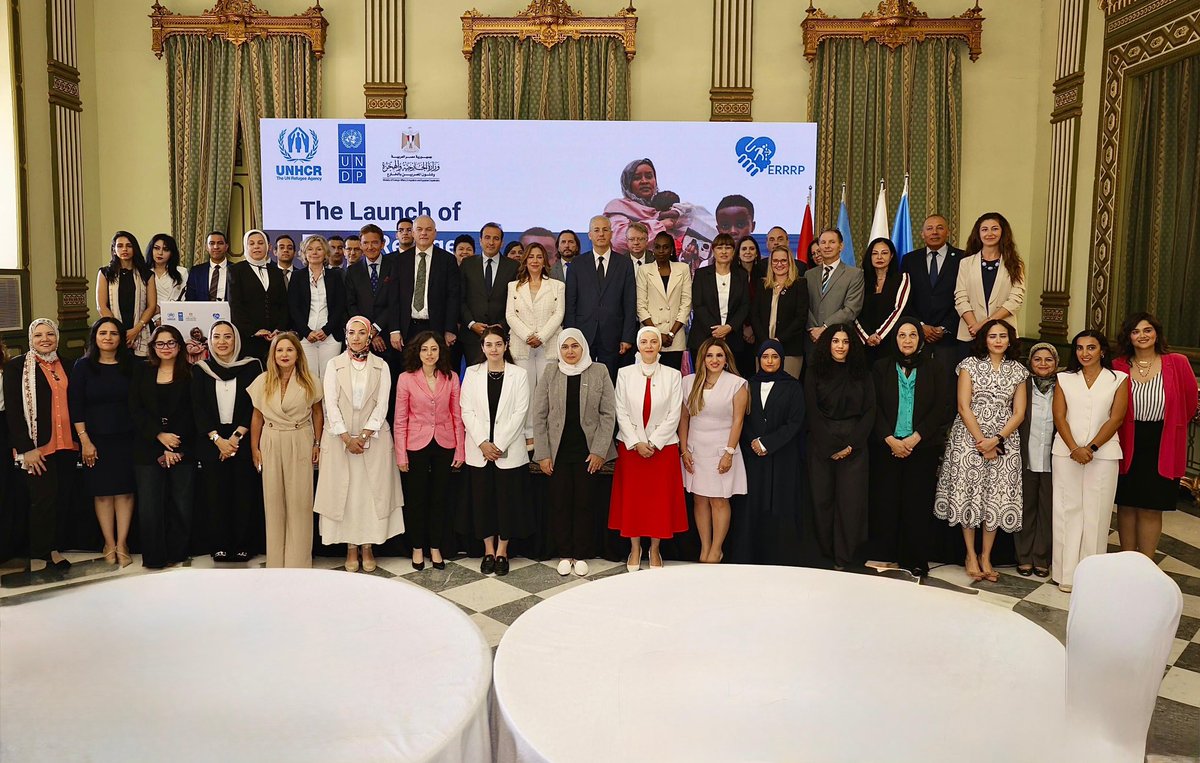 UNDPEgypt's tweet photo. Launch of Egypt’s #ERRRP with opening remarks by H.E. Ambassador Dr. Wael Badawi @MfaEgypt, @ghimar_deeb @UNDPEgypt &amp; Dr. @Hanan_Hamdan_ @UNHCR_Arabic. 

Strong commitments are key to turning shared responsibility into sustained support. https://t.co/vLS9dgDVYH