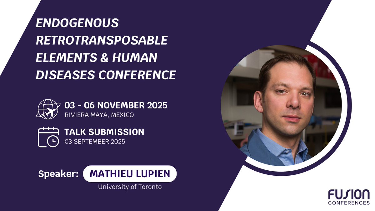 Fusion Conferences (@fusion_conf) on Twitter photo <a href="/MatLupien/">Mathieu Lupien</a> we are looking forward to your presentation at #EREHD25 in Mexico this November🧬
Please share with your followers to let them know our early bird & talk submission deadline has been extended, so submit & register today!
🔗bit.ly/4kNH98y <a href="/MatLupien/">Mathieu Lupien</a> we are looking forward to your presentation at #EREHD25 in Mexico this November🧬
Please share with your followers to let them know our early bird & talk submission deadline has been extended, so submit & register today!
🔗bit.ly/4kNH98y