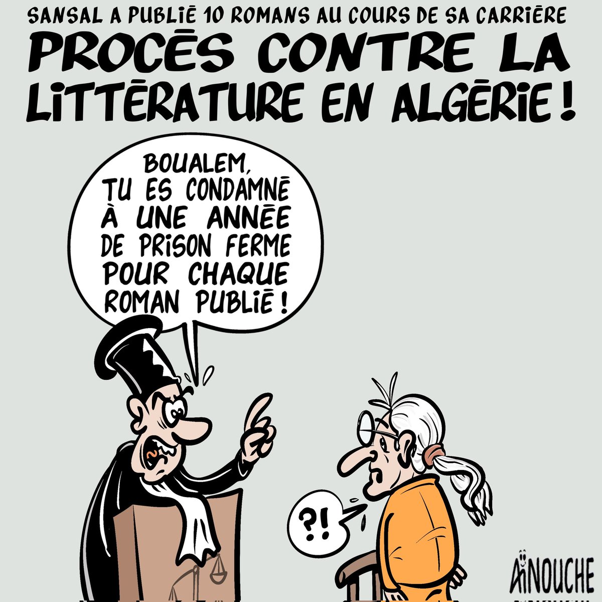 Procès contre la littérature en Algérie !

En appel, la justice requiert une peine de 10 ans de prison contre l’écrivain Boualem Sansal, auteur de 10 romans et 6 essais au cours de sa carrière 
#Solidarité #Boualem_Sansal #Sansal #Algérie #Algeria #France #Justice #Dictature