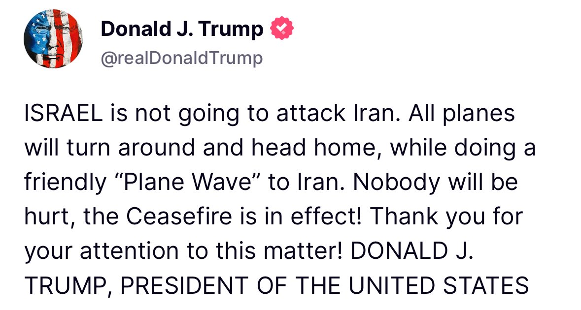 From the US President as he heads to The Hague for the NATO summit.