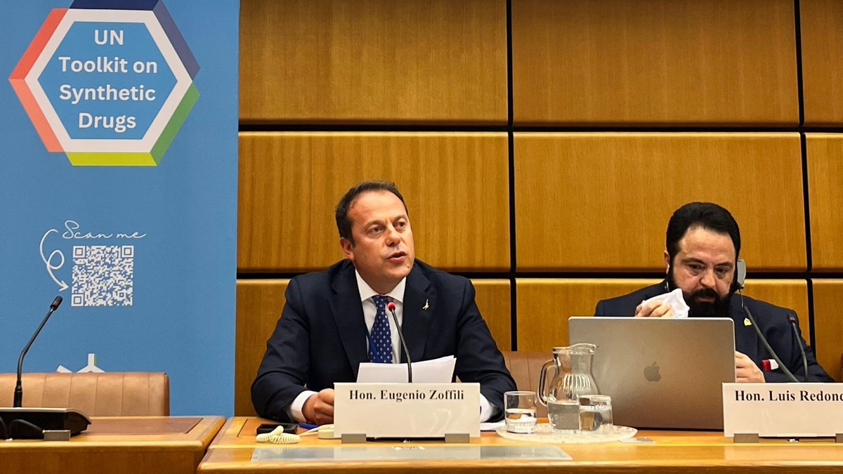 Addressing the International Network for Legislation on Drugs today in Vienna, OSCE PA Special Rep on Combating Organized Crime <a href="/eugenio_zoffili/">Eugenio Zoffili</a> addressed the issue of effectively responding to the scourge of synthetic drugs through multilateralism and parliamentary action. 1/2