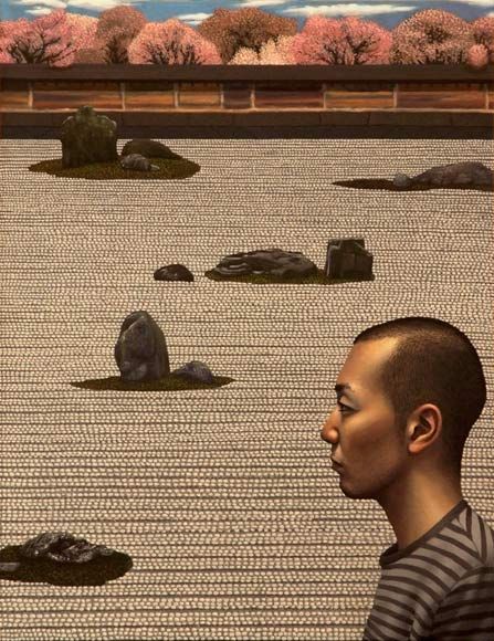 Zen Garden &amp; Cherry blossom.
🎨 Carl Randall.