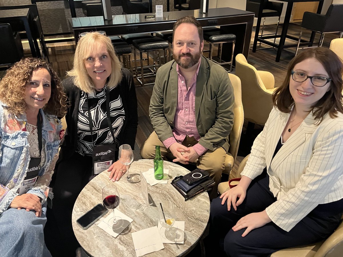 One of my favorite moments of ThrillerFest: catching up with fellow CamCat authors and our editor, Elana Gibson (far right), who “discovered” me at PitchFest 2023.