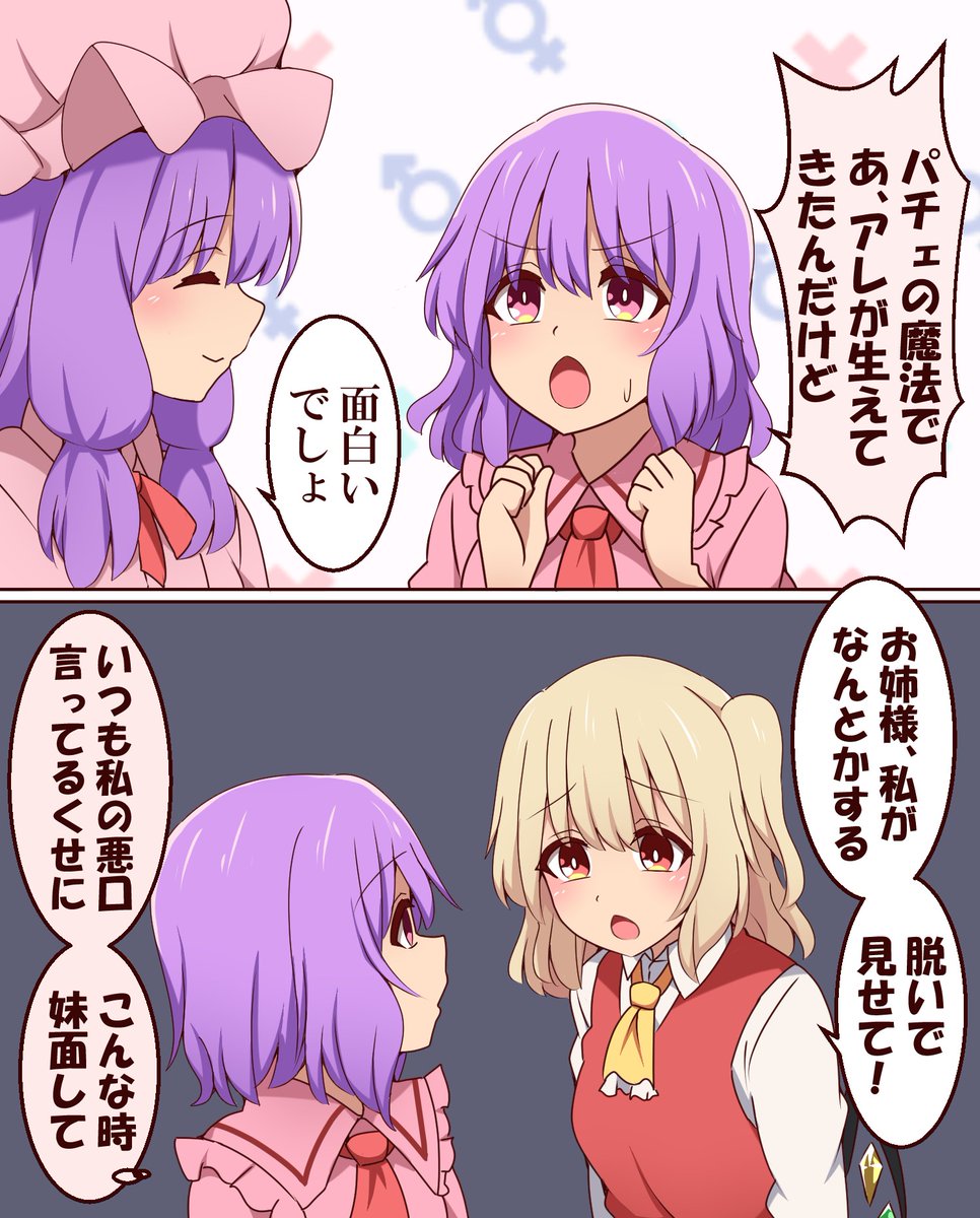 suwaneko2's tweet image. 生えてピンチ(？)な紅魔館組