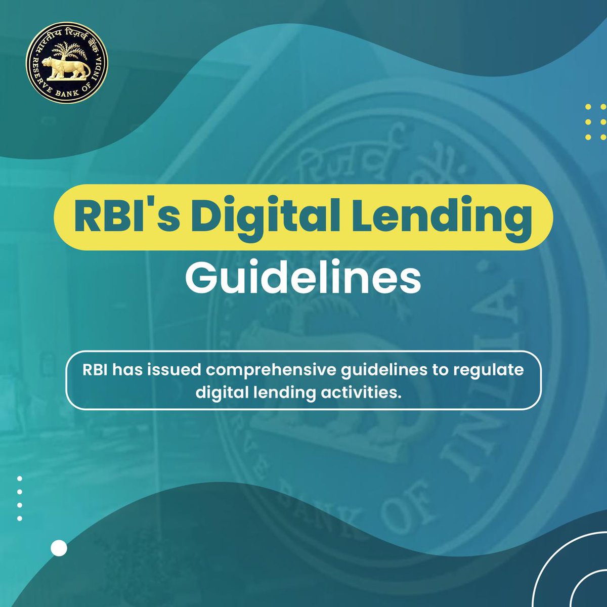 RBI's tweet image. 💡 Empowering Safe &amp;amp; Transparent Digital Borrowing 📱

The Reserve Bank of India has issued comprehensive Digital Lending Guidelines to ensure responsible lending, data privacy, and consumer protection. Know your rights, borrow wisely. 💼🔐 #DigitalLending #RBIGuidelines