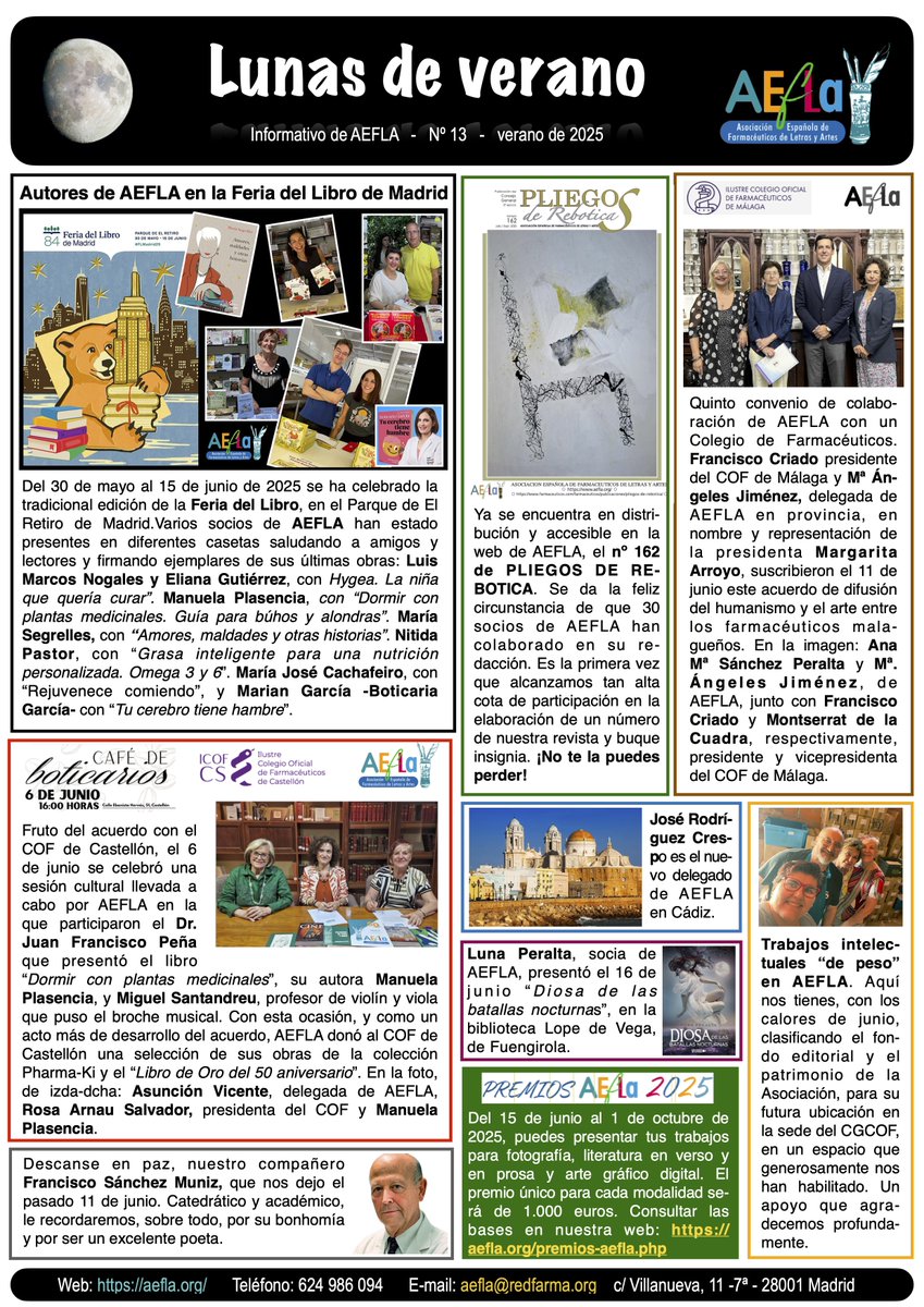 Pablo Martínez Segura (@vegaray) on Twitter photo Disponibles "Lunas de verano", decimotercer informativo de AEFLA en el verano de 2025. sanitikon.com/2025/06/dispon… / <a href="/AEFLAJunta/">AEFLA</a> <a href="/manuca7/">manuela.plasencia</a> <a href="/Farmaceuticos_/">Consejo General Colegios Farmacéuticos</a> <a href="/jjorgepoveda/">Juan Jorge Poveda</a>
<a href="/beadelcampof/">Beatriz del Campo</a> <a href="/BadajozCof/">CofBadajoz</a> @mangelesj <a href="/LunaPeralta2/">Luna Peralta</a> <a href="/COFLeon/">Colegio Oficial de Farmacéuticos de León</a> <a href="/micofvlc/">Micofvlc</a> <a href="/COFSalamanca/">COF SALAMANCA</a>
<a href="/Cofares/">Cofares</a> / Disponibles "Lunas de verano", decimotercer informativo de AEFLA en el verano de 2025. sanitikon.com/2025/06/dispon… / <a href="/AEFLAJunta/">AEFLA</a> <a href="/manuca7/">manuela.plasencia</a> <a href="/Farmaceuticos_/">Consejo General Colegios Farmacéuticos</a> <a href="/jjorgepoveda/">Juan Jorge Poveda</a>
<a href="/beadelcampof/">Beatriz del Campo</a> <a href="/BadajozCof/">CofBadajoz</a> @mangelesj <a href="/LunaPeralta2/">Luna Peralta</a> <a href="/COFLeon/">Colegio Oficial de Farmacéuticos de León</a> <a href="/micofvlc/">Micofvlc</a> <a href="/COFSalamanca/">COF SALAMANCA</a>
<a href="/Cofares/">Cofares</a> /