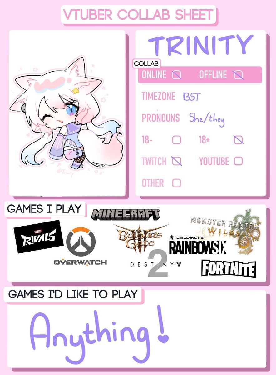 KitsuneTrinity's tweet image. More updated version!
Always down for new Vtuber friends!