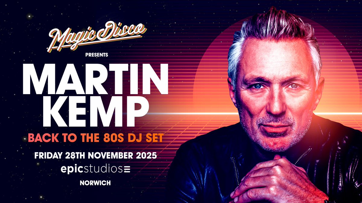 EPICNorwich's tweet image. 📣 JUST ANNOUNCED: @realmartinkemp is back in Norwich this November with his 'Back To The 80s DJ Set'
Book now 🎫 ow.ly/XckG50WfmFp