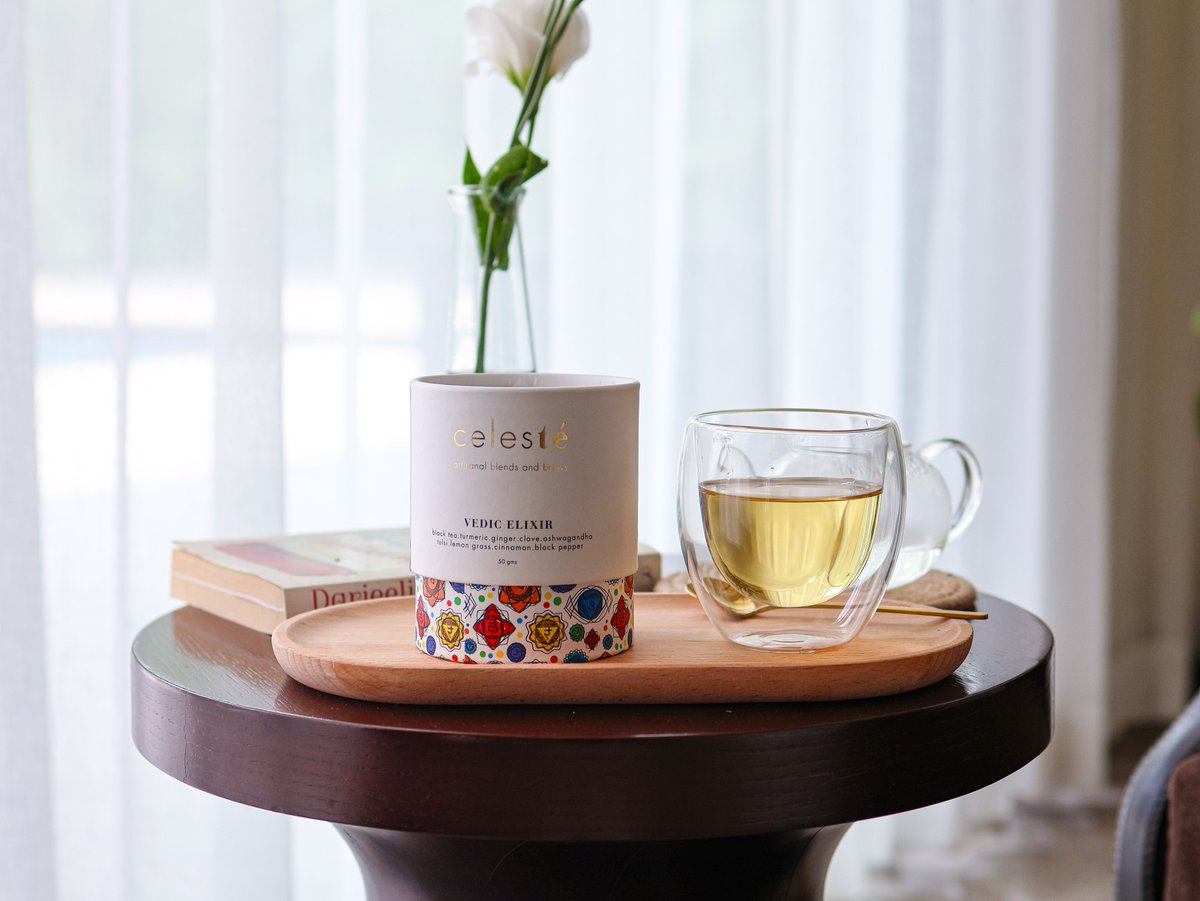 🌿 Vedic Elixir – Premium Black Tea with 100% Natural Ingredients ✨

A luxurious blend of Black Tea, Ashwagandha, Tulsi, Turmeric, Lemongrass &amp; ancient healing spices — handcrafted for a rich, grounding tea ritual. No additives. Just pure, powerful botanicals.