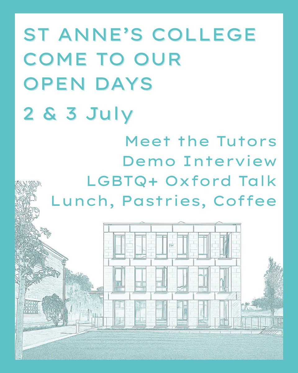 It's our University Open Days next week, 2 and 3 July! We're very excited to meet potential applicants over the two days.

We'll be sharing some information about St Anne's over the next few days for prospective students to consider.