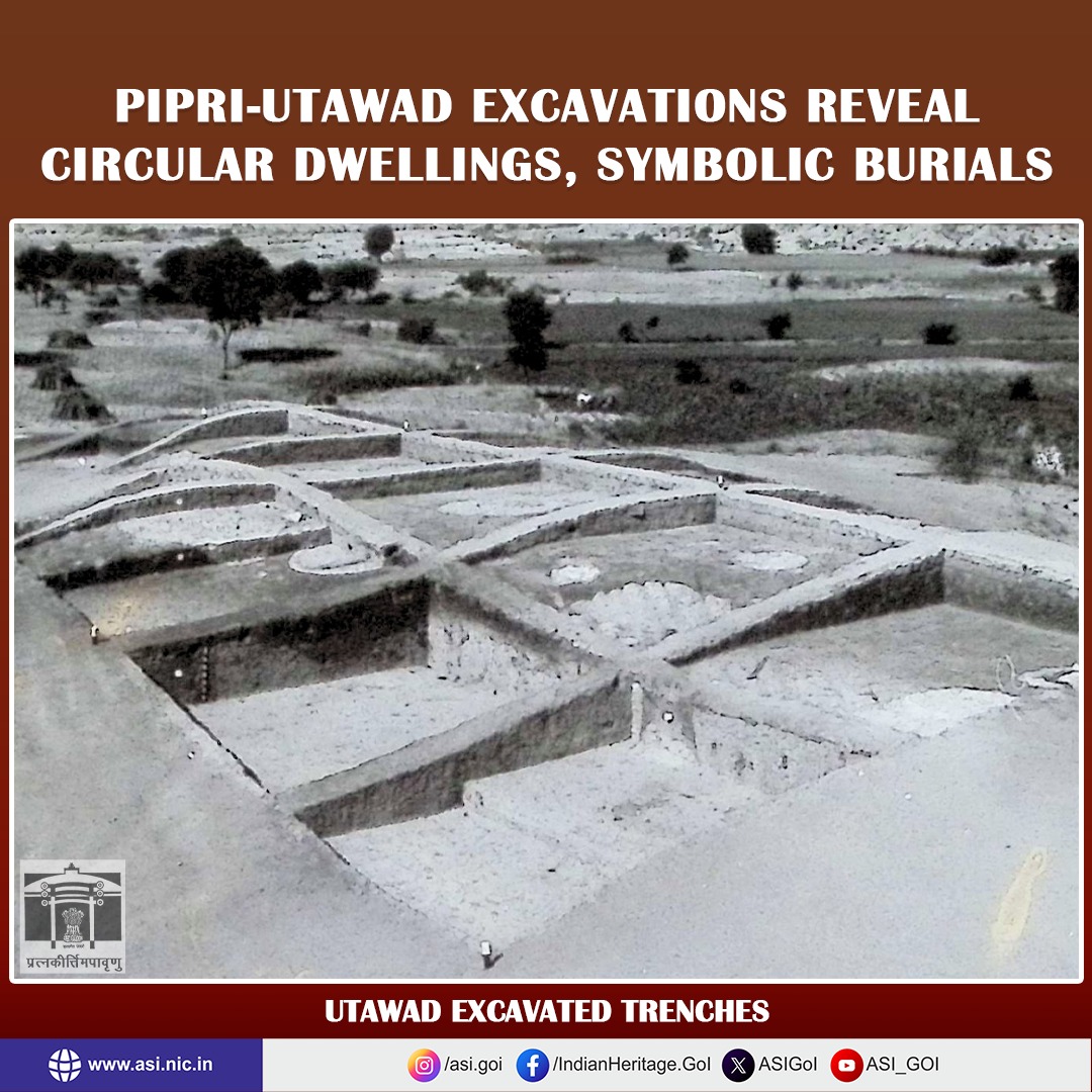 ASIGoI's tweet image. Prehistory Branch, Nagpur, conducted small-scale excavations at two Chalcolithic sites- Pipri and Utawad (Barwani district) - located on the Sosar Nallah in Madhya Pradesh, as part of salvage operations for the Sardar Sarovar Dam project.
At Pipri, the excavation revealed…