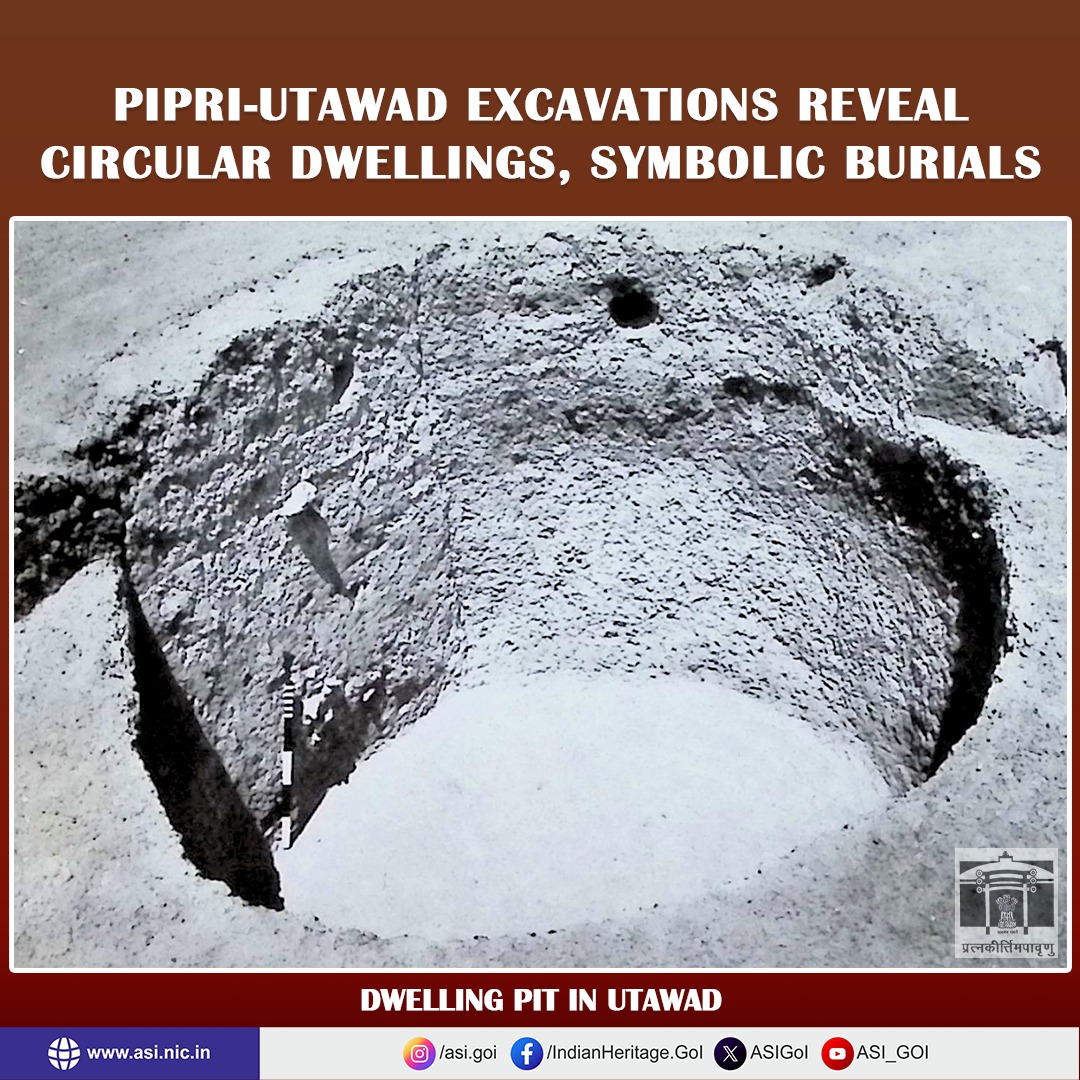 ASIGoI's tweet image. Prehistory Branch, Nagpur, conducted small-scale excavations at two Chalcolithic sites- Pipri and Utawad (Barwani district) - located on the Sosar Nallah in Madhya Pradesh, as part of salvage operations for the Sardar Sarovar Dam project.
At Pipri, the excavation revealed…