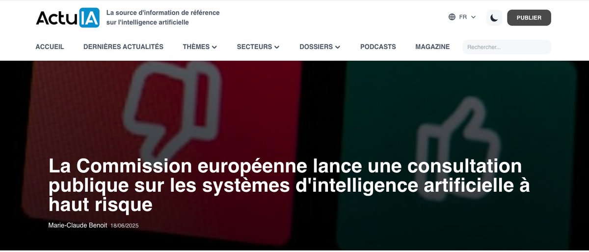Healthcare Data Institute (@hcdatainstitute) on Twitter photo đ "La Commission europĂ©enne lance une consultation publique sur les systĂšmes d'intelligence artificielle Ă haut risque"
đ La <a href="/EU_Commission/">European Commission</a> - Commission europĂ©enne- a lancĂ© une consultation publique pour dĂ©finir les rĂšgles dâapplication des systĂšmes dâintelligence artificielle đ "La Commission europĂ©enne lance une consultation publique sur les systĂšmes d'intelligence artificielle Ă haut risque"
đ La <a href="/EU_Commission/">European Commission</a> - Commission europĂ©enne- a lancĂ© une consultation publique pour dĂ©finir les rĂšgles dâapplication des systĂšmes dâintelligence artificielle