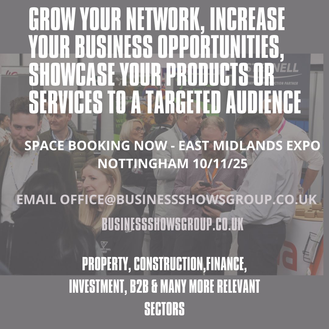Connect with like minded business professionals at the East Midlands Expo #EastMidsHeadsUp, #NetworkingEvents, #Property, #Construction, #Business businessshowsgroup.co.uk