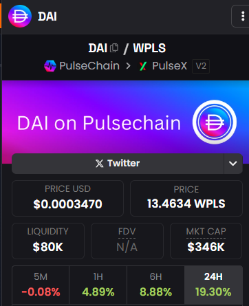 Richard Heart Pump-Tires $pDAI is up 20%

#PulseChain