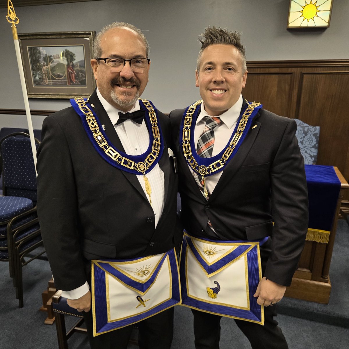 Bro. Brian Robin &amp; Bro. James Friedman at the Saddleback Laguna No. 672 Officer’s Installation! Hear all about Brian’s journey on Episode 113: The Long Road Home!
TravelingManPodcast.com 
#WeAreMasons #Freemasonry #Podcast #California