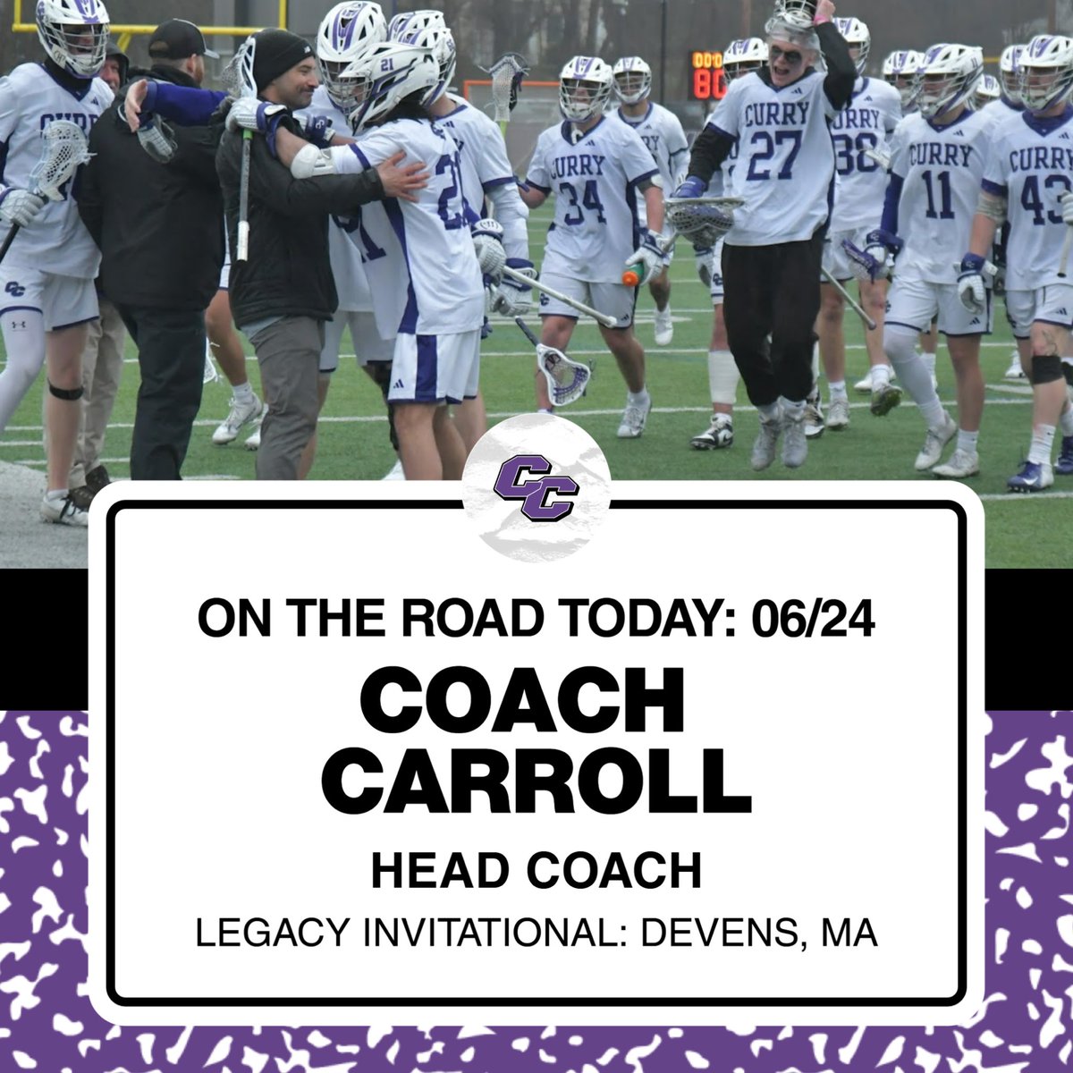 Curry College Men’s Lacrosse (@currymlax) on Twitter photo <a href="/CoachCarroll31/">John Carroll</a> is on the road today at Fort Devens for the Legacy Invitational searching for future Colonels! #currymlax <a href="/CoachCarroll31/">John Carroll</a> is on the road today at Fort Devens for the Legacy Invitational searching for future Colonels! #currymlax