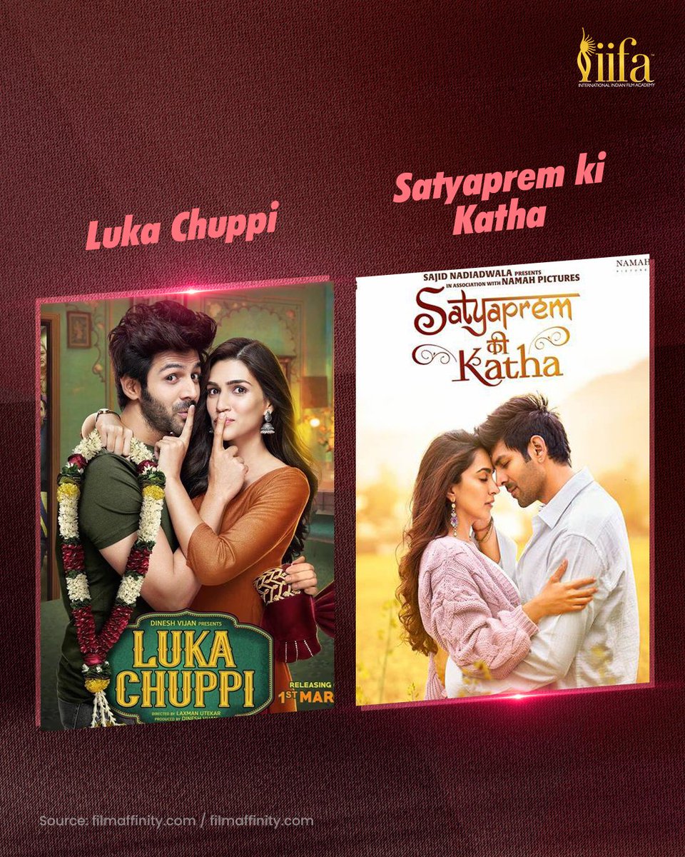 IIFA's tweet photo. From charm to comedy, Kartik Aaryan’s movies have it all! Check out this ultimate watchlist and tell us in the comments which one you’re watching tonight!

#IIFA https://t.co/9zZCq8khQV