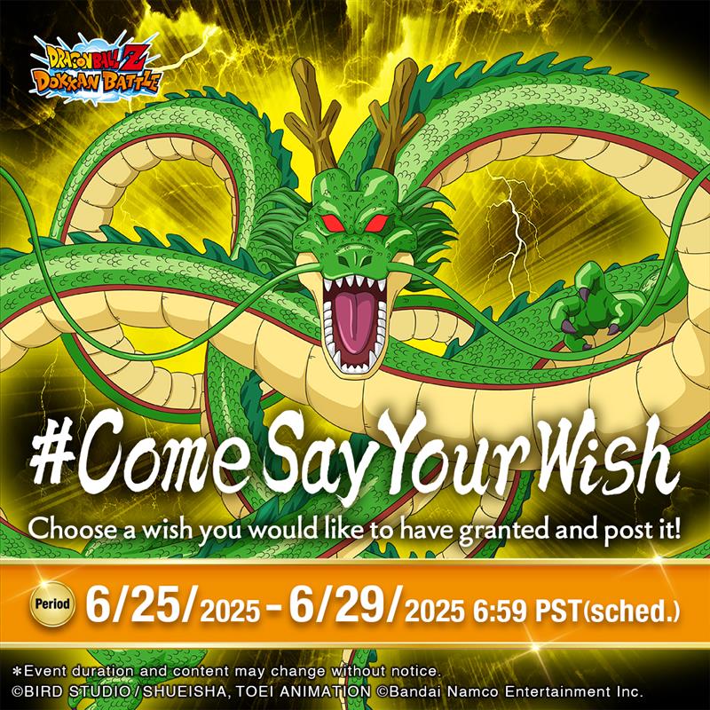 dokkan_global's tweet photo. ◤ #ComeSayYourWish Campaign ◢
 
A total of 1⃣0⃣0⃣0⃣ players wishes worldwide will come true!
Choose the wish and post with hashtag!
Win amazing prizes such as 500 Dragon Stones✨

 🔽Prize List＆Entry Rules
 https://t.co/dEUG8QePUM
 
#GlobalDokkanCampaign  #dokkan #dragonball