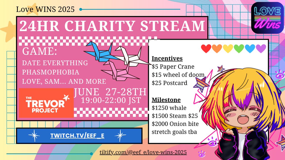 efrazier2119's tweet image. Hey Lovelies! Love wins our charity event for the Trevor Project has been incredible this month we have raised $1126.90 so far, which is mind blowing. This Friday/Saturday we will be doing our final push for this amazing cause. Come hangout and let's see how much good we can do!