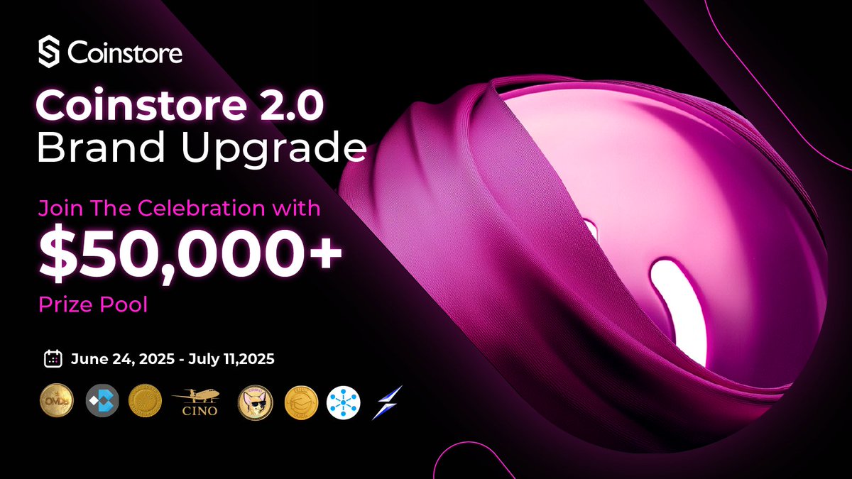 CoinstoreExc's tweet image. 🚀 Introducing Coinstore 2.0 – Our Biggest Brand Upgrade Yet!

We&apos;re celebrating with an exciting $50,000+ prize pool across a series of campaigns, including airdrops, online conferences, X Spaces, and a metaverse treasure hunt.

📅  June 24, 2025 – July 11, 2025

💡 Stay tuned…