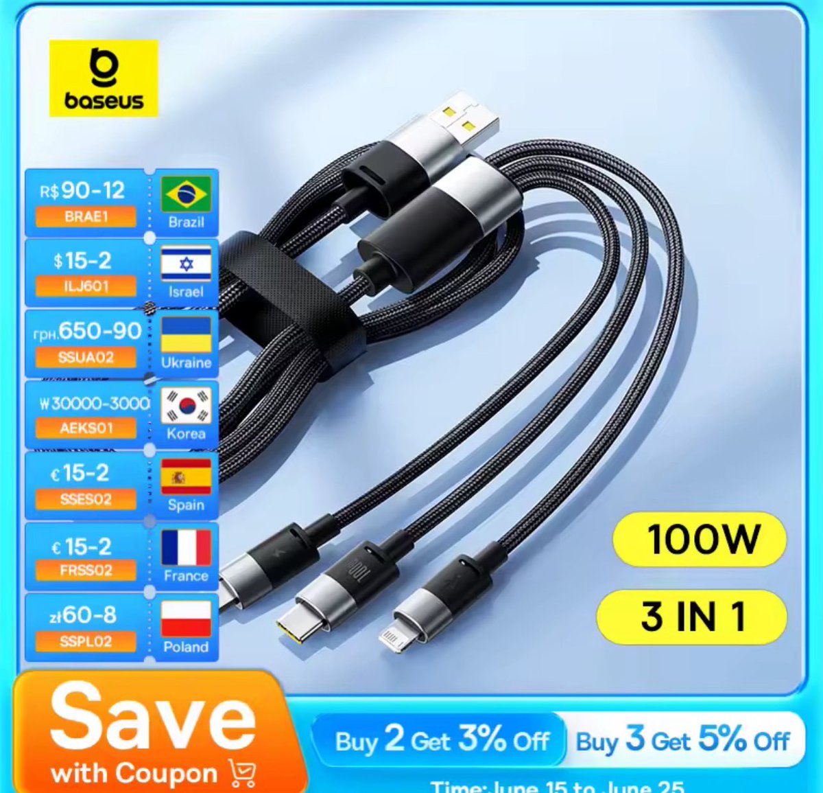 بيسوس (BASEUS)
⏳ العرض ينتهي 25 يونيو
📱 اكسسوارات جوال شواحن سماعات
كل اللي تحتاجه بتلقاه بجودة عالية وأسعار تنافسية
#بيسوس #عروض_التقنية #تخفيضات_السعودية #اكسسوارات_جوا
رابط المتجر 🔗
s.click.aliexpress.com/e/_omjzST4